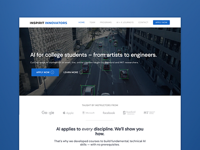 Inspirit Innovators Site Design ai branding design edtech machine learning startup ui ux website design wordpress
