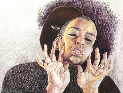 Mask Off colored pencil illustration traditional art