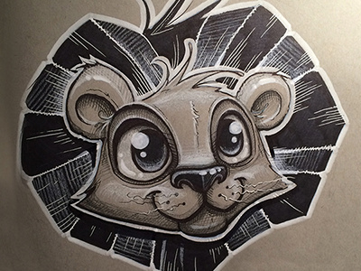 Inktober Day 1 character illustration ink inktober lion mid tone sketchbook sharpie