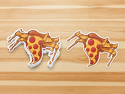 Pizza Ship Sticker pizza spaceship sticker