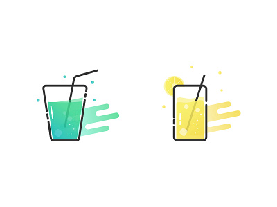 Gradient Juice art design gradient illustration juice lemonade straw