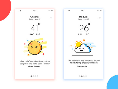 Weather App Concept #2 app cloud concept design illustration puns sun temperature weather