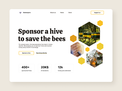 Hives for bees bee beehive branding concept design figma hive ui visual design website