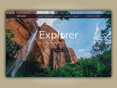 Explorer design header homepage nature travel ui web website