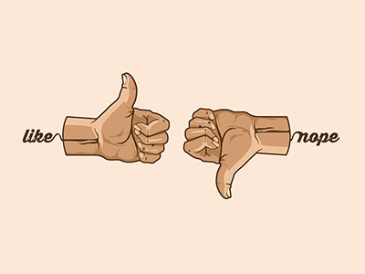 Thumbs Up & Down dislike free illustration like thumbs