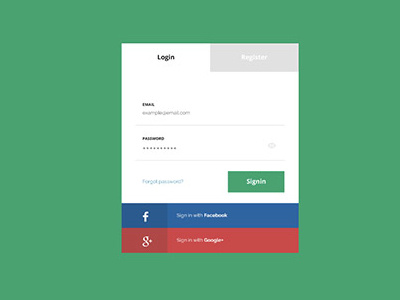 Flat Login Page Design