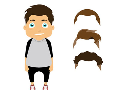 Little Dude Character With Multiple Hairs character dude free freebie hair illustrator men