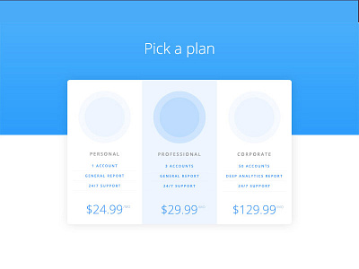 Pricing Table PSD Mockup