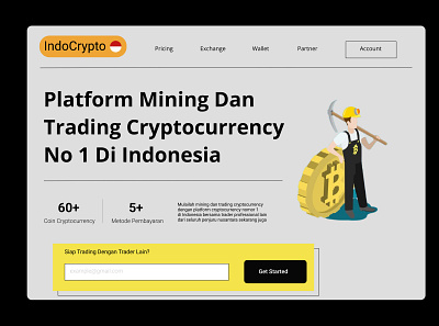 Indonesia Cryptocurrency Trading Platform Landing Page graphic design motion graphics ui