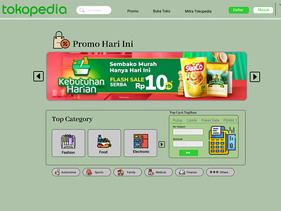 Tokopedia Dashboard Page Remake