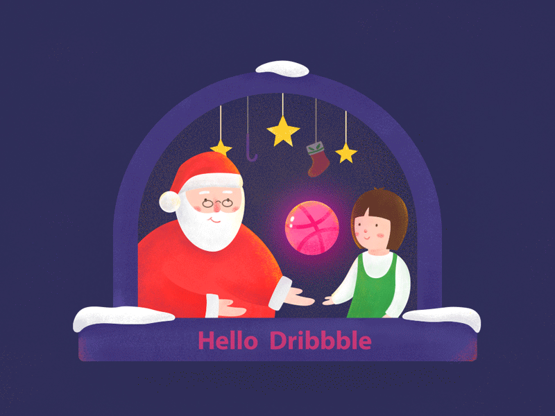 Hello Dribbble christmas hello dribbble illustration