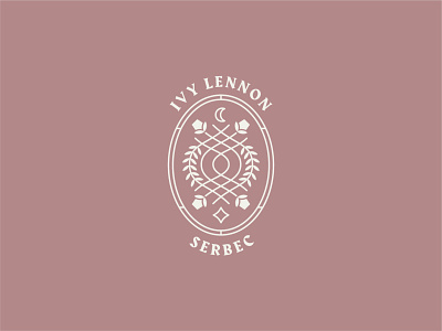 IVY LENNON badge crest flowers icon ivy logo moon star
