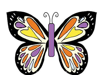 Pen and Ink Butterfly Drawing adobe illustrator design childrens illustration design illustration vector illustration