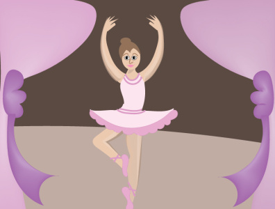 Children's Illustration of a Ballerina adobe illustrator design childrens illustration illustration and design vector illustration