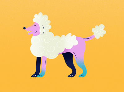 Poodle adobe bark character dog flat happy illustration illustrator pet poodle texture vector woof