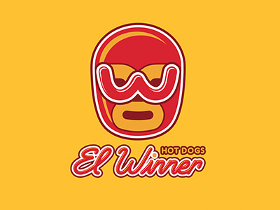 El Winner branding hotdog lettering logo logo design lucha libre mask mexico