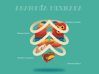 Mexican Anatomy anatomy icon illustration lucha lucha libre mexican mexico pinata ribs torta