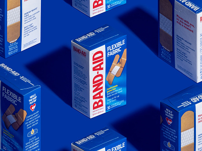 Band Aid Packaging Redesign artdirection bandage bandages bandaid blue branding graphic design guidelines inspiration johnsonjohnson logo packaging packagingdesign redesign