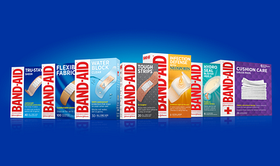 Band Aid Packaging Redesign artdirection bandage bandages bandaid blue branding graphic design guidelines inspiration johnsonjohnson logo packaging packagingdesign redesign