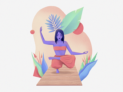 Meditation branding colors drawing illustration mobile procreate ui visual design visual identity
