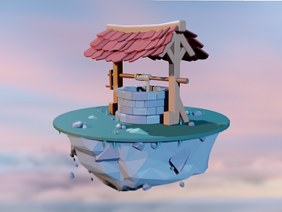 Water well 3d blender blender3d low poly lowpoly