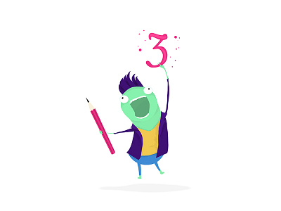 3 Dribbble Invites! character designers dribbble happy invites monster scream