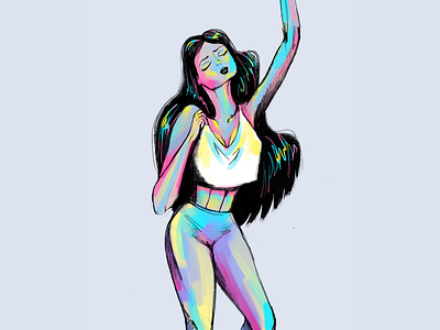 Keep dancing 💃💃 coloful colors digital illustration digital painting drawing illustration procreate