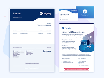 Payfully brand bussines card flyer invoice invoice design