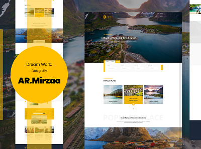 Dream travel website design template ar mirzaa design design classices dream travel ds mirzaa graphic design travel website design templete