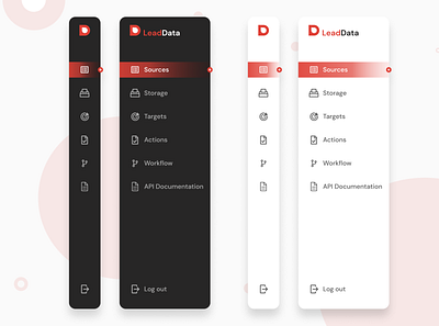 Sidebar navigation | Menu | Dark & Light theme app branding concept dailyui dark theme dashboard design inspiration light theme menu navigation platform red saas side bar menu sidebar ui ux web application website