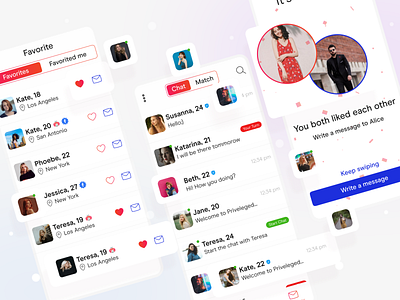 Dating App Design | Chat & Favorites