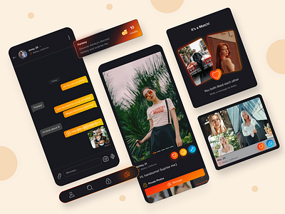 Dating app design | Chat & profile