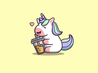 cute unicorn app branding design icon illustration logo vector