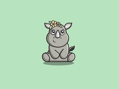 Cute Rhino app branding design icon illustration logo vector
