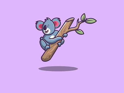 Cute Koala app branding design icon illustration logo vector