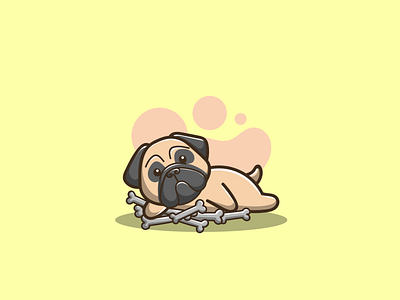 Pug cartoon cute design graphic design icon illustration logo pug vector
