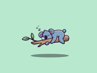 Sleeping Koala app branding cartoon cute design graphic design icon illustration koala logo vector