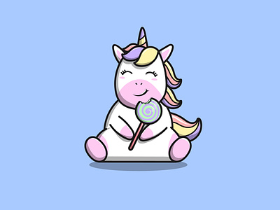 cute unicorn animal app branding cute design graphic design icon illustration logo unicorn vector