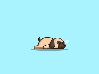 Sleeping Pug cute design graphic design icon illustration logo pug sleeping vector