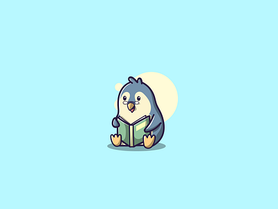 Cute Pinguin Study cartoon cue design graphic design icon illustration logo pinguin vector