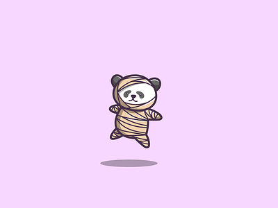 Mummy panda branding cartoon design graphic design hello helloween icon illustration logo mummy panda vector