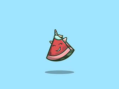 cute watermelon cartoon cute watermelon design graphic design icon illustration logo mascot nft vector