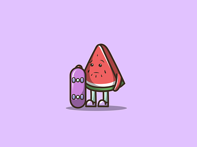 SAD Watermelon branding cartoon cute design graphic design icon illustration logo mascot nft vector