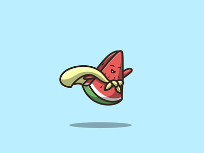 Super Watermelon branding cartoon design graphic design icon illustration logo mascot nft vector watermelon