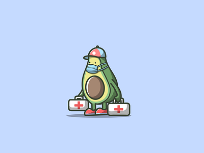 avocado medic branding cartoon covid design graphic design icon illustration logo mascot vector