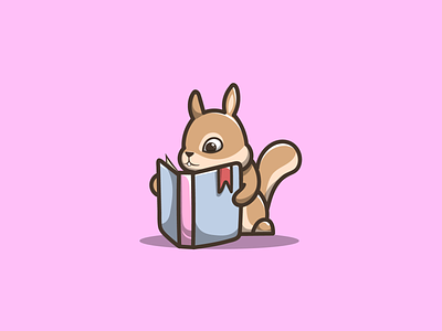 squirrel study branding cartoon design graphic design icon illustration logo mascot vector