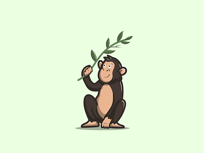 simpanse design animal branding cartoon cute design graphic design icon illustration logo mascot vector