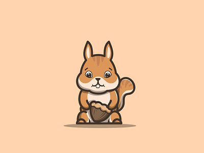 cute squirrel branding caracter cartoon cute design graphic design icon illustration logo mascot ui vector