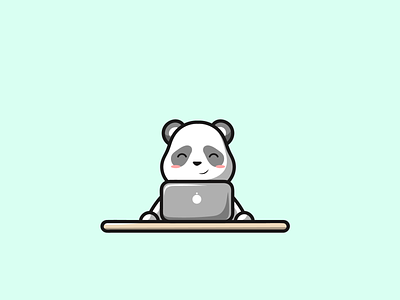 cute panda working