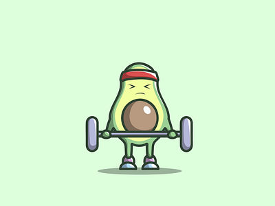 avocado GYM branding cartoon cute design graphic design gym icon illustration logo mascot nft vector